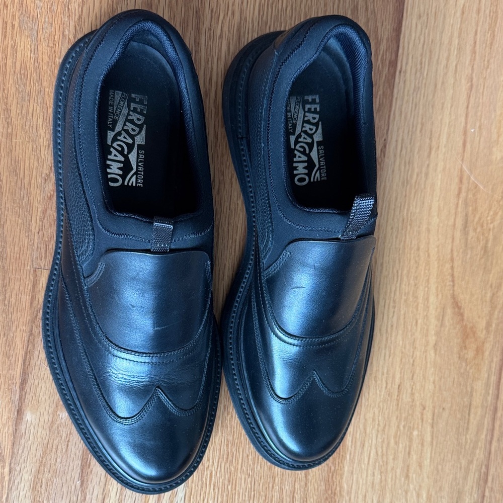 Salvatore Ferragamo Black Leather Loafers
